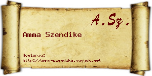 Amma Szendike névjegykártya